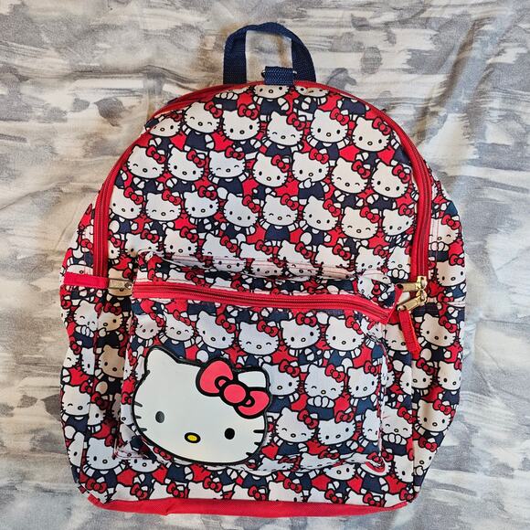 2012 Sanrio Hello Kitty Red All Over Print 16" Backpack Book Bag Vintage Gift - Picture 1 of 8